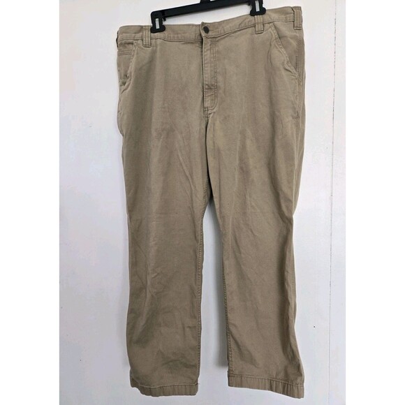 Carhartt Pants Mens 40x27 Beige Rugged Flex Relaxed Fit Khaki Work 102291-253 - Picture 1 of 7